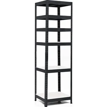 regál Policový regál Trestles RH 2200x600x400, nosnost 2100 kg, 6 polic bílých Barva: černá