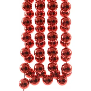 Vánoční dekorace Červená vánoční girlanda 5M, vánoční řetěz 14 mm korálky DIY XL