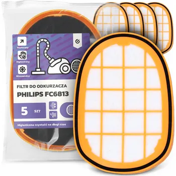 Filtr do vysavače 5x FILTR do VYSAVAČE Philips FC6813 Vzduchový Pěnový OMYVATELNÝ EM-W