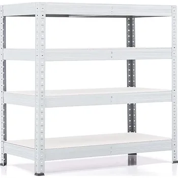 regál Policový regál Trestles RH 1000x1000x450, nosnost 1400 kg, 4 police bílé Barva: bílá