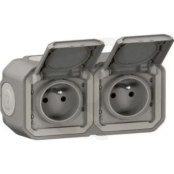 vypínač LEGRAND s.r.o. PLXN55 ZÁS.2X2P+T HOR.PŘEDK.POVRCH.ŠEDÁ