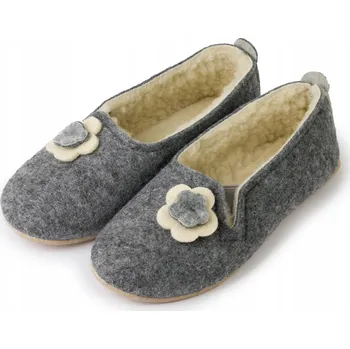 Dámská obuv Dámské pantofle šedé bavlněné baleríny teplé vlněné domácí pantofle vel. 37