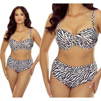 Podprsenka Plavky Gabbiano ASHLEY-D bardotka na opalování zebra hnědá 40D/L (80D)