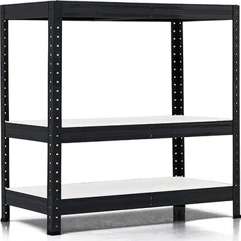 regál Policový regál Trestles RH 1000x800x600, nosnost 1050 kg, 3 police bílé Barva: černá