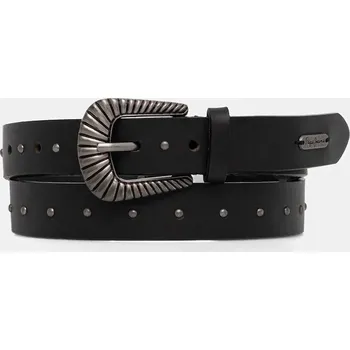 Opasek Kožený pásek Pepe Jeans dámský, černá barva, PL020869 99X, vel. S