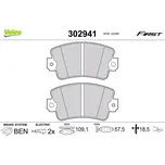 VALEO Sada brzdových destiček FIRST VA 302941
