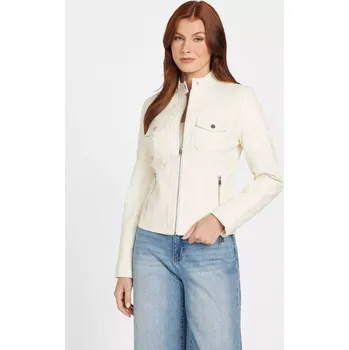 GUESS dámská koženková bunda Danelle bílá XXL