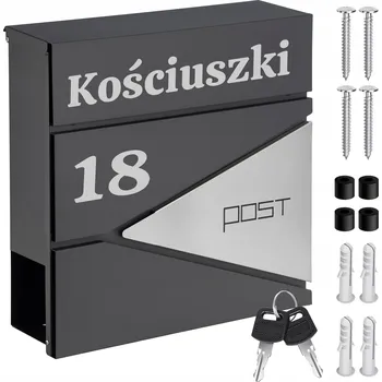 Železářství Poštovní schránka , s držákem na noviny, šedá Gockowiak