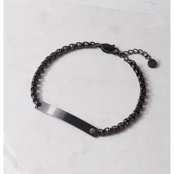 Náramek Náramek s destičkou černý pánský