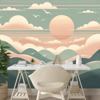 Tapeta Dovido Samolepící tapeta pastelové hory s východem slunce