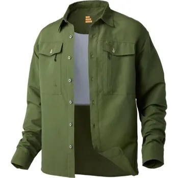 Pánské tričko Košile s dlouhým rukávemGeof Anderson Ezmar mid weight soft zelená - XXXL + doprava zdarma