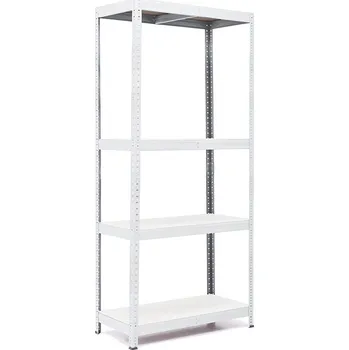 regál Policový regál Trestles RH 1800x900x450, nosnost 1400 kg, 4 police bílé Barva: bílá