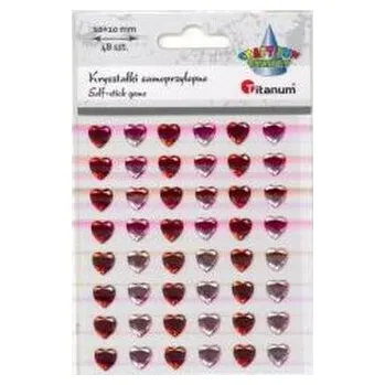 Set školních potřeb Kryształki samoprzylepne serca 10x10mm 48szt