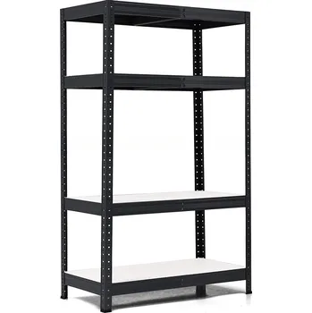 regál Policový regál Trestles RH 1500x900x450, nosnost 1400 kg, 4 police bílé Barva: černá