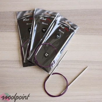 Nástroj na niť a příze KnitPro Pevné kruhové jehlice Nova Metal 80 cm Velikost: 3.00mm