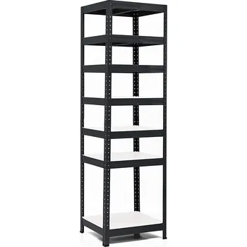 regál Policový regál Trestles RH 2200x600x400, nosnost 1750 kg, 7 polic bílých Barva: černá