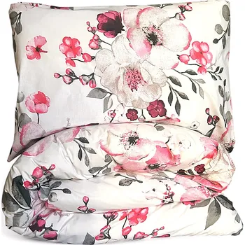 Povlečení Sada Povlečení 160x200 cm Bavlněné, květiny jabloň na bílém, česká výroba