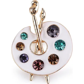 Brož Brož malířská paleta, kočky v deštníku - bílá