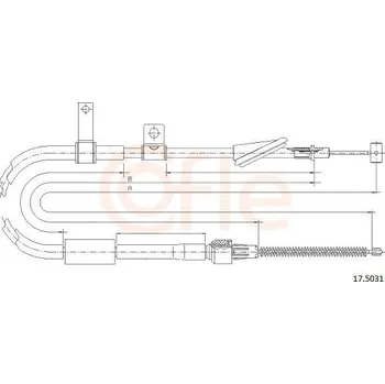 Brzdový systém Lanovod parkovací brzdy COFLE 17.5031