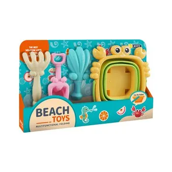 Hra na zahradu Sada na písek - Skladaci kyblik Krab s příslušenstvím 4 ks