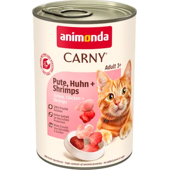 Krmivo pro kočku 12x400g animonda Carny Adult - Krůtí, kuřecí & krevety