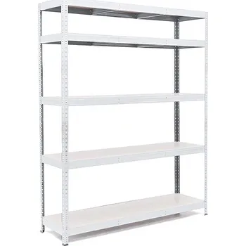 regál Policový regál Trestles RH 1800x1600x400, nosnost 1500 kg, 5 polic bílých Barva: bílá