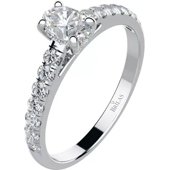 Prsten Brilanto W Briliant - zásnubní prsten z bílého zlata s brilianty