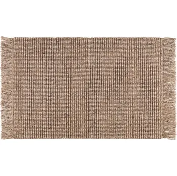 Koberec KOBEREC RUČNĚ TKANÝ 60 X 90 CM Z RECYKLOVANÝCH MATERIÁLŮ HNĚDÝ