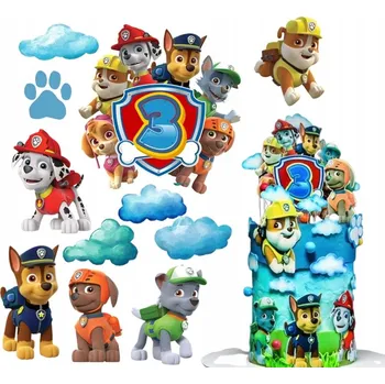 Jedlá dekorace na dort Výtisk na dort cukrová hmota CUKROVÝ VÝTISK postavičky Tlapková patrola