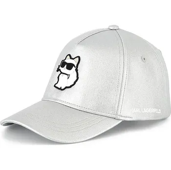 Pokrývka hlavy Dětská bavlněná kšiltovka Karl Lagerfeld Z30392 stříbrná SLV, vel. 54