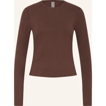 Dámské tričko Sweaty Betty Dlouhé Rukávy Essential Sculpt, tmavě hnědá