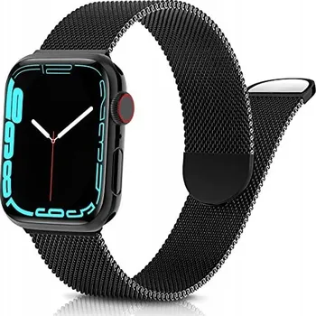 Příslušenství k chytrým hodinkám ŘEMÍNEK PRO APPLE WATCH 44/42 mm SE/9/8/7/6/5/4/3/2/1 ČERNÝ OCEL