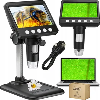 PRECIZNÍ DIGITÁLNÍ MIKROSKOP ZOOM X1000 ZVĚTŠENÍ 1000x ZOBRAZENÍ NA PC menu PL