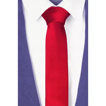 Kravata STYLOVÁ ČERVENÁ Klasická 7cm Hladká Kravata k Obleku Pánská ŽAKÁROVÁ rr09