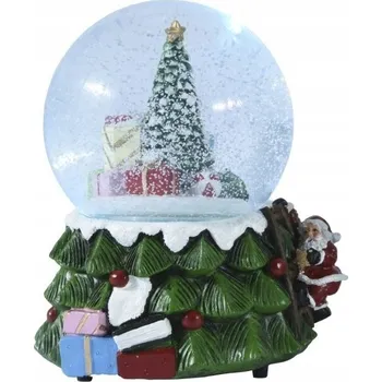 Vánoční dekorace Vánoční figurka hrací skříňka sněhová koule plast 10x14,5 cm 1 Ks