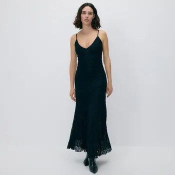 Dámské šaty Reserved - Pruhované maxišaty - černý - 657HS-99X - 657HS-99X-M