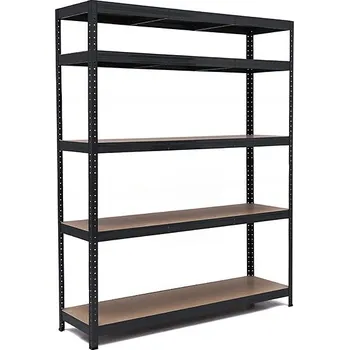 regál Policový regál Trestles RH 1800x1200x300, nosnost 1750 kg, 5 polic Barva: černá