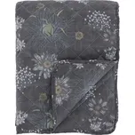 Tmavě šedý přehoz s květinami Aix Vintage Quilt - 130*180 cm