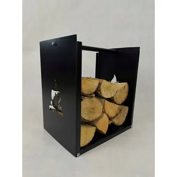 Stojan na palivové dřevo ke krbu 45x40x30 cm - kovový/ocelový - polská výroba