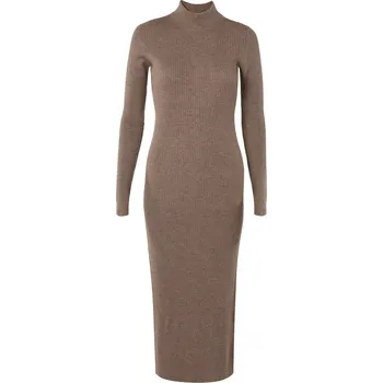 Dámské šaty Kašmírové midi šaty ORGANIC hnědé L / Hnědá