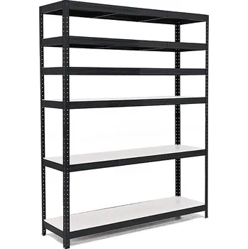 regál Policový regál Trestles RH 1800x1400x400, nosnost 1800 kg, 6 polic bílých Barva: černá