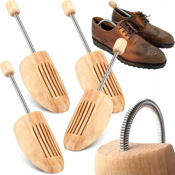 Přípravek pro údržbu obuvi NAPÍNÁKY DO BOT DŘEVĚNÉ PRUŽINOVÉ ELASTICKÉ PROTI VRÁSKÁM