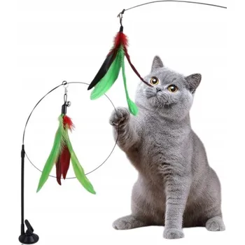 Hračka pro kočku Interaktivní hračka pro kočky s peříčky a přísavkou + 6 náhradních koncovek