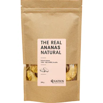 NATIOS Sušený ananas, Kroužky, Bez cukru 200 g