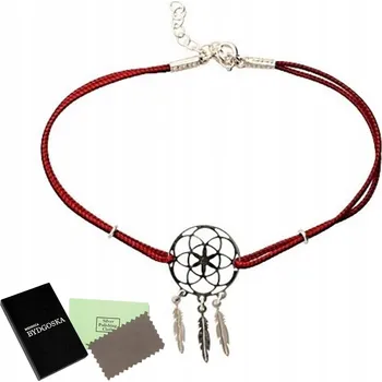 Náramek Náramek MENNICA BYDGOSKA LAPAČ SNŮ stříbro 925, 20,5 cm, červený