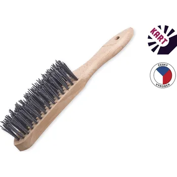 Drátěný kartáč KART Kartáč s dřev. rukojetí - abralon ø 1,10 mm (K120) ve 4 řadách