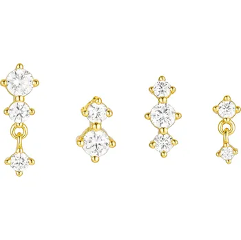 Náušnice Olivie Stříbrné náušnice 4 ks GOLD 8836 Ag 925; ≤2,0 g.