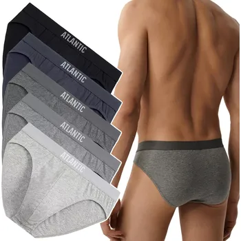 Slipy Pánské slipy Atlantic 5BMP-094 Slipy sportovního střihu, bavlněné, 5 kusů v balení - XXL