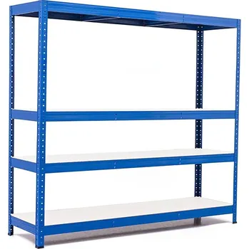 regál Policový regál Trestles RH 1500x1600x450, nosnost 1200 kg, 4 police bílé Barva: modrá