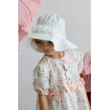 Klobouk Dětský bavlněný klobouk Jamiks WILLA WILLA.Nak.glow.JLH105.G bílá 00A, vel. 50